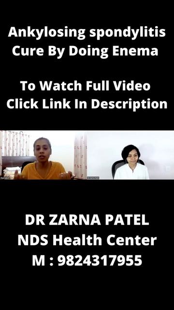 Ankylosing spondylitis Cure By Doing Enema #Shorts By Dr. Zarna Patel (NDS) | New Diet System