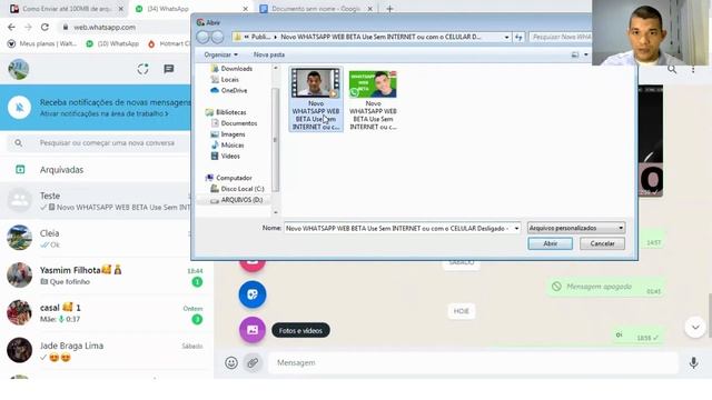 Enviar Até 100MB Pelo WhatsApp Web [Como Enviar Vídeos GRANDE Acima de 16MB] Sem Cortes Tutorial202