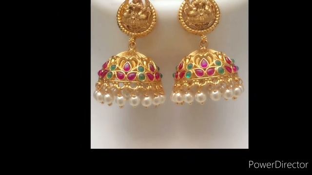 Beautiful Jhumka | Jimki collections | Kemp Stone Jhumkas |AD Stone Jhumkas | Grand Traditional Wea