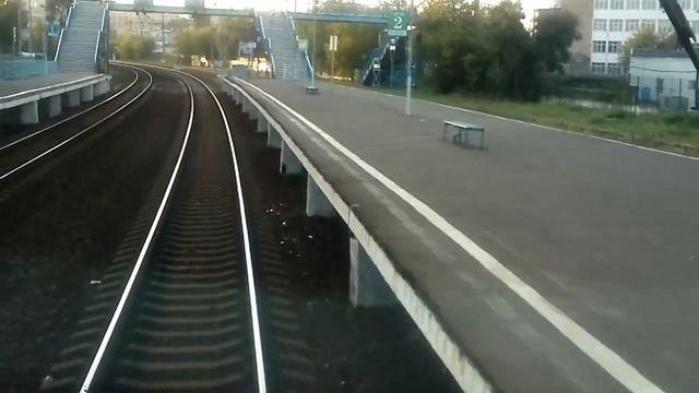 ж.д.вид из кабины машиниста пл.Гражданская 2путь.mp4