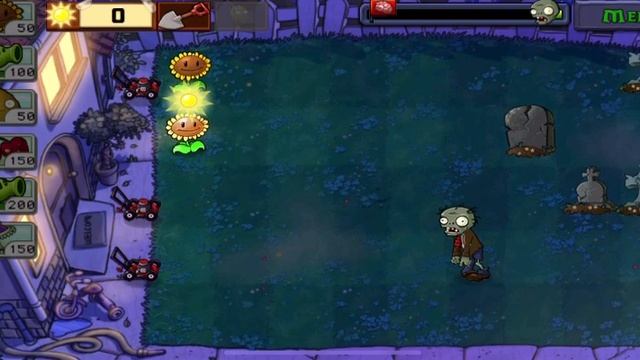 Plants.vs.Zombies.igrok Первые подсолнухи