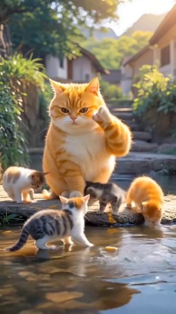 Рыжий котик стал папой