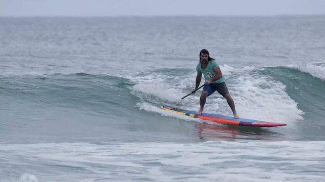 SUP Surfing Finless With Dogman