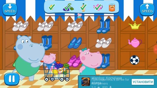 Игра Свинка Пеппа Супермаркет для детей часть первая