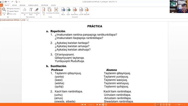 MANUAL DEL IDIOMA QUECHUA CAJAMARCA NORTEÑO:MODULO 6-Lección 8:LIKSYUN PUSAQ