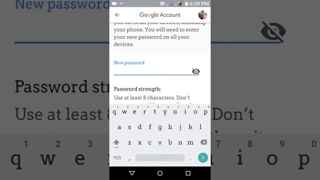 Kumno ban change ia password ha ki Google account jong phi.