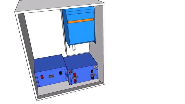 900Ah LiPo4 battery bank, controller and 3 Kva Victron Multiplus system.
