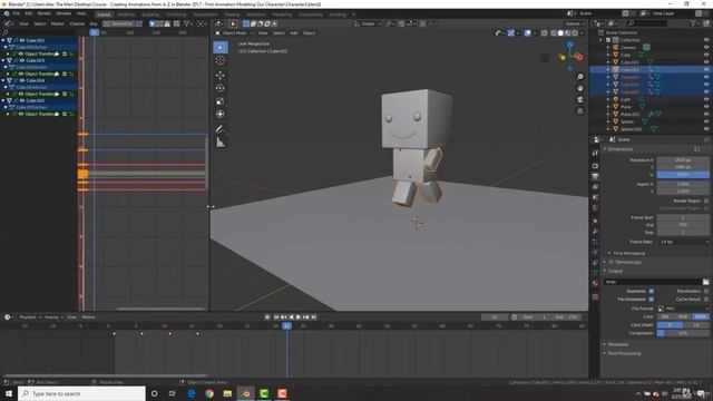 12. Анимация  персонажа в Blender