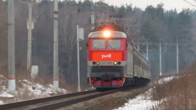 Электровоз ЧС7-007 с поездом№048Щ Кишинёв-Москва перегон Селятино-Апрелевка 16.02.2020