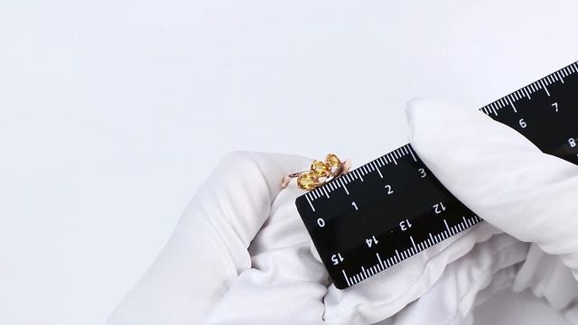 Кольцо из золочёного серебра Аквамарин с цитрином А6918206-п