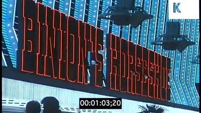 1990s Las Vegas, USA, Neon Lights, Fremont Street Casinos and Hotels