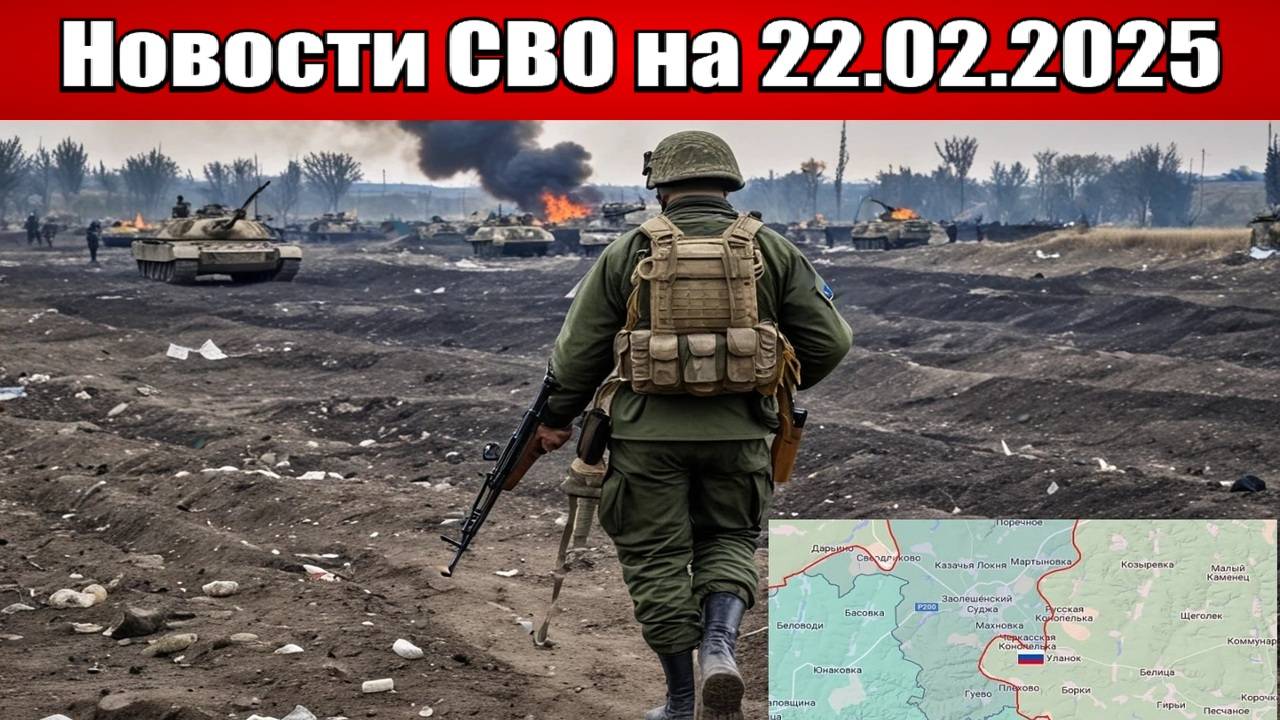 22.02.2025 ВС РФ разбивают оборону врага в Покровском укрепрайоне. Украина - Карта боевых действий