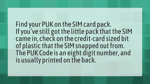 How do I get my PUK code?