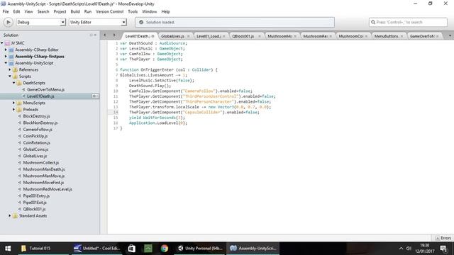 How To Make A Super Mario Game In Unity Tutorial - Part 015 - Death Script
