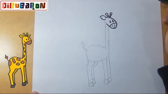 como se dibuja una jirafa | Dibujos faciles