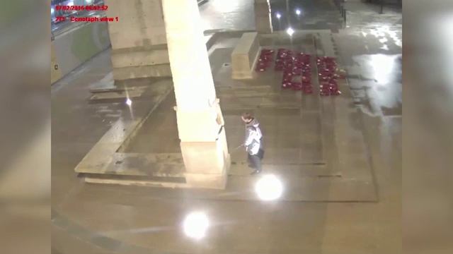CCTV footage captures drunken nightclub worker urinating on Manchester cenotaph