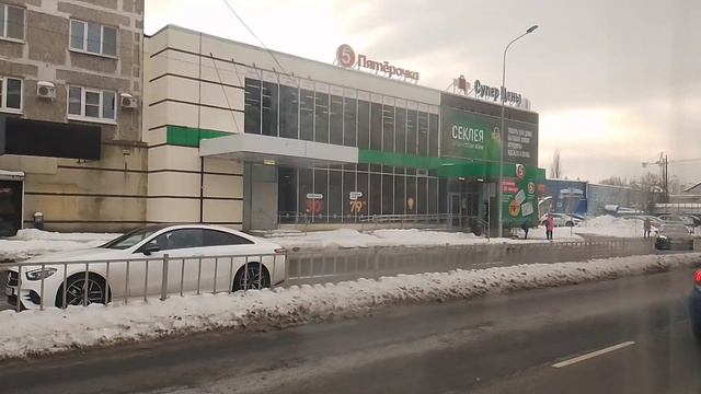 КАЛИНИНГРАД 2025: обзор ул. Аэропортовской и Гагарина из автобуса 19 - 21 февраля 2025, ПТ