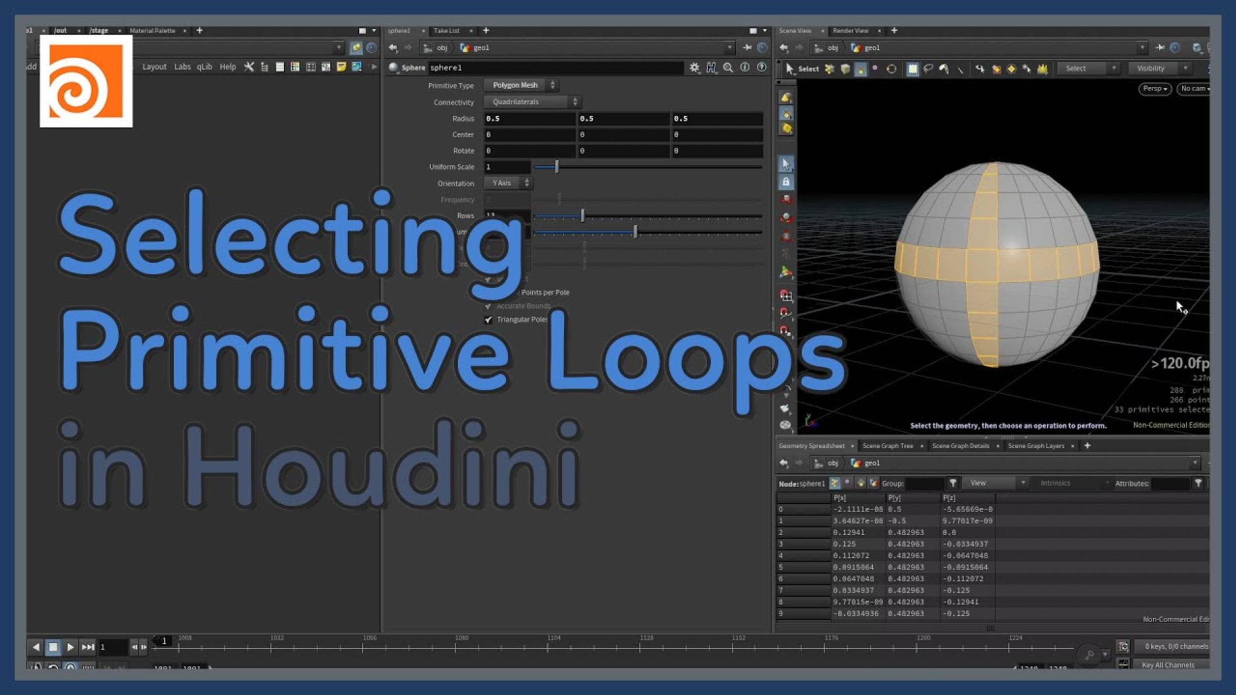 #84 Selecting Primitive Loops in Houdini