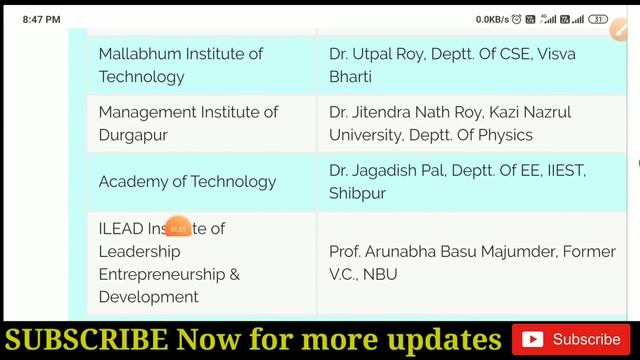 LIST OF AFFILIATED COLLEGES UNDER MAKAUT,WB🔥MAULANA ABUL KALAM AZAD UNIVERSITY OF TECHNOLOGY