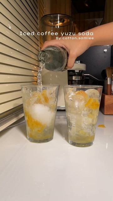 Iced coffee yuzu soda #homecafethailand #homecafe