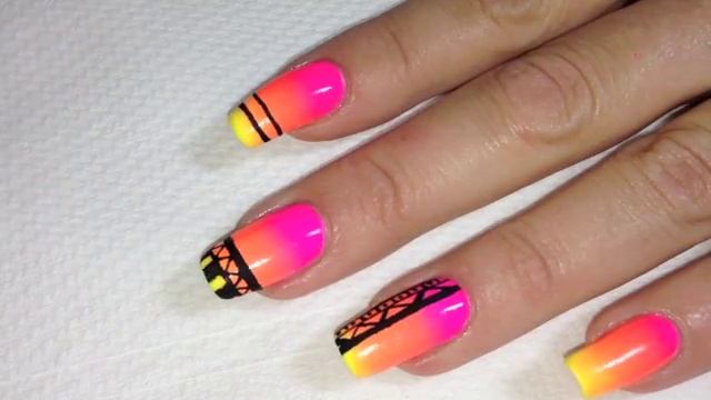 Ohmygoshpolish Aztec Glowy Nails