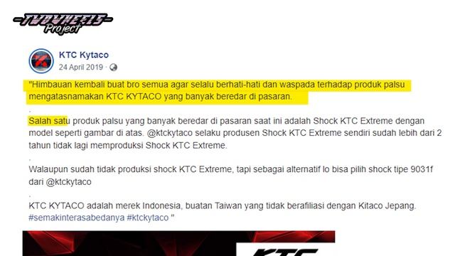 PERBEDAAN KTC KYTACO, KTC RACING DAN KITACO DARI SUDUT PANDANG PRODUKNYA
