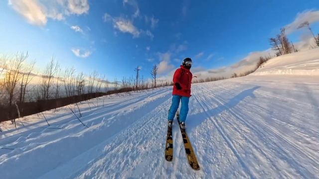 Катание на закате. ГЛК "Горный Воздух"