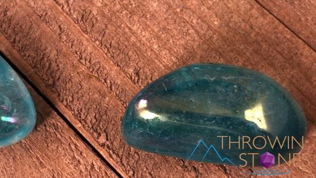 Aqua AURA QUARTZ Crystal Tumbled Stones - Metaphysical Healing Crystals and Stones E1689