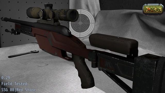 SSG 08 Red Stone - Skin Wear Preview