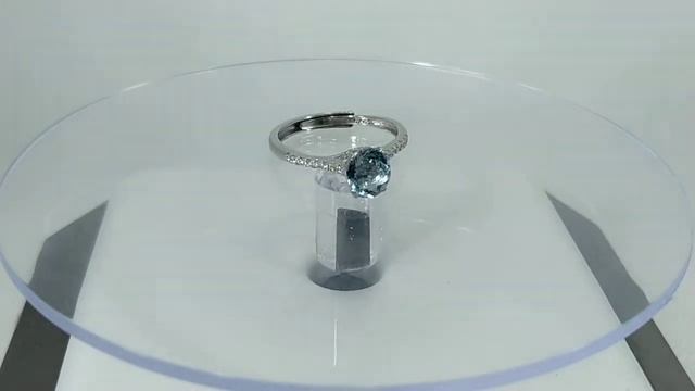 Кольцо с натуральным бразильским аквамарином (берилл) 1.03 ct Размер свободный Серебро 925