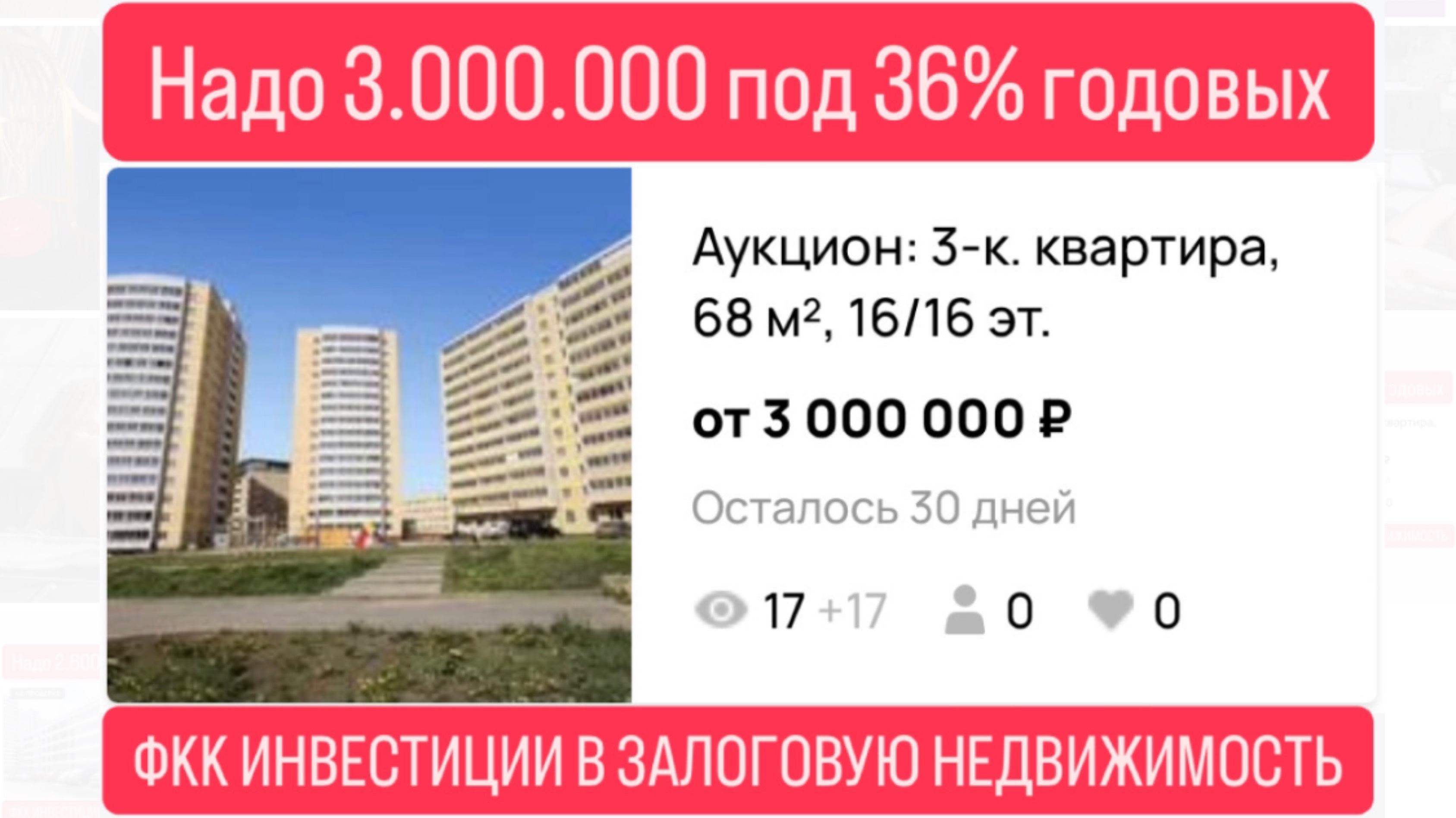 Инвестиции в залоговую недвижимость под 36% годовых в Екатеринбурге.