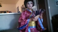 Easy child's geisha girl make up completed look