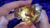 Watch This Purple Fluorite Reveal Its Inner Magick and Come Alive! Purple Hiding Yellow & Blue