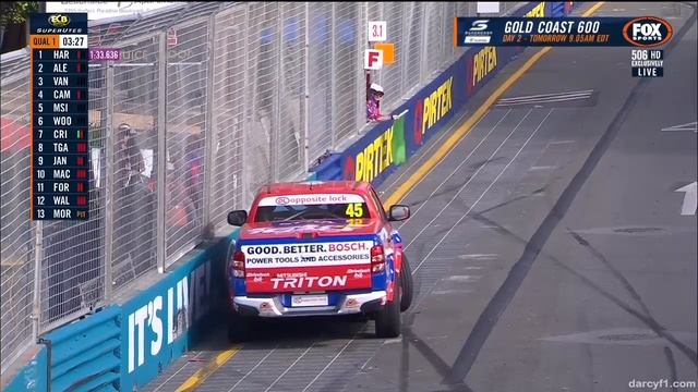 ECB SuperUtes Series 2018. Qualifying Surfers Paradise Street Circuit. Crashes