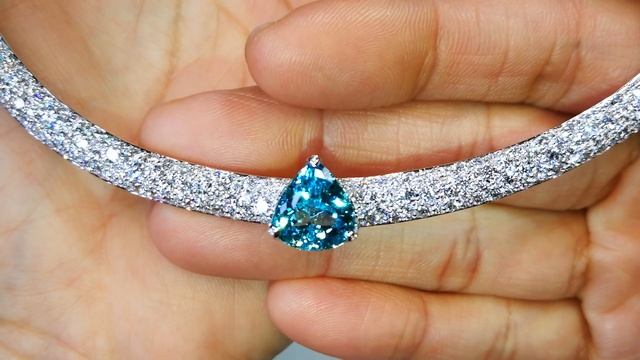 Neon Paraiba Tourmaline Necklace 4.29 carats by Kat Florence