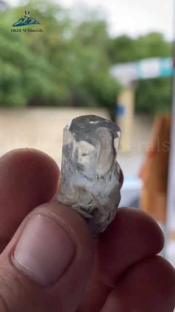 Perfectly Terminated Hemmy Aquamarine Crystal Inclusion With Schorl and Muscovite 😅 #minerals
