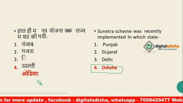 All State Scheme MCQ || Odia gk video || Odia current Affairs gk || OSSSC | RAILWAY | digital odish