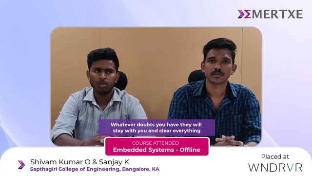 Best EMBEDDED SYSTEMS Training Institute | Sanjay & Shivam Placed at Wind River | Emertxe Reviews