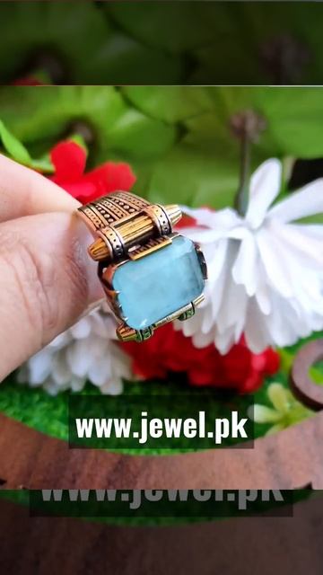 Aqua Color Turkish Ring 925 Silver