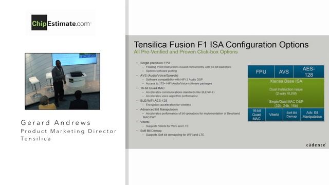 Choosing a DSP for IoT/Wearable Applications, Tensilica, IP Talks! DAC 2016