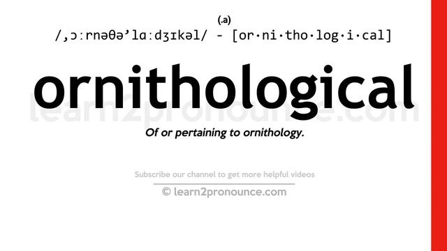 Pronunciation of Ornithological | Definition of Ornithological