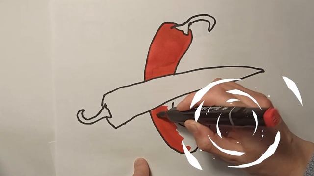 Bolalar uchun qalampir rasm chizish Drawing chilli for children Рисование перец чили для детей
