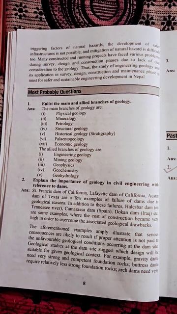 engineering Geology bachelor of engineering examination.