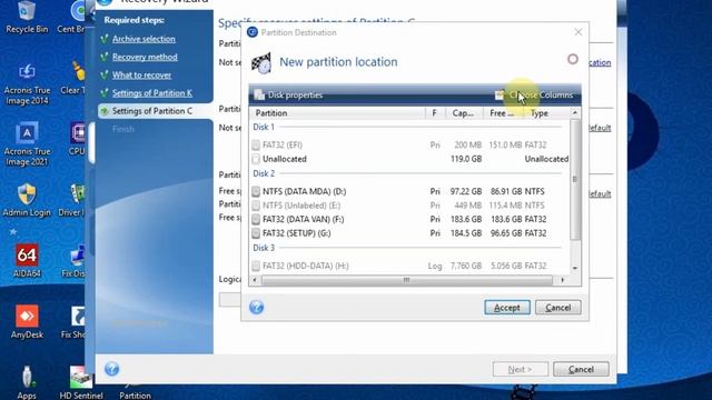 Cách Ghost, phục hồi, Restore, Bung file Win Xp, 7, 10 bằng Acronis chuẩn ổ cứng GPT, chuẩn Win Uef