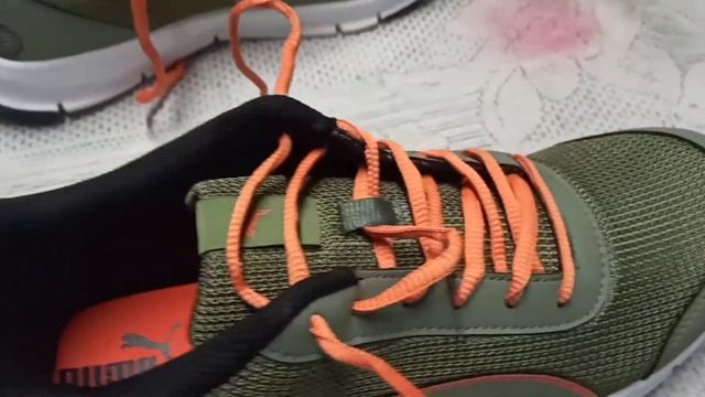 Puma Men's Bent Idp Olivine-Vibrant Orange Running Shoes