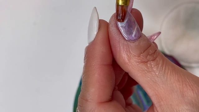 Amethyst Marble Nails Using Apres Artiste Ink