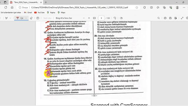 Tunc və dəmir dövrü 1-28. Tarix Test Toplusu 2023