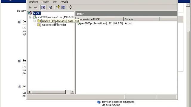 Autorizar el servidor DHCP y modificar su configuración.