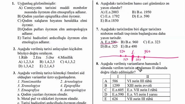 Tarixin tədqiqat üsulları - Test izahı 1-ci hissə