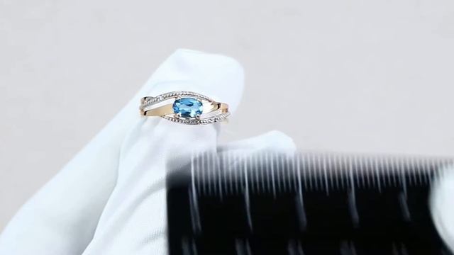 Кольцо из золочёного серебра AQUAMARINE с топазом и фианитом А6522505-пк